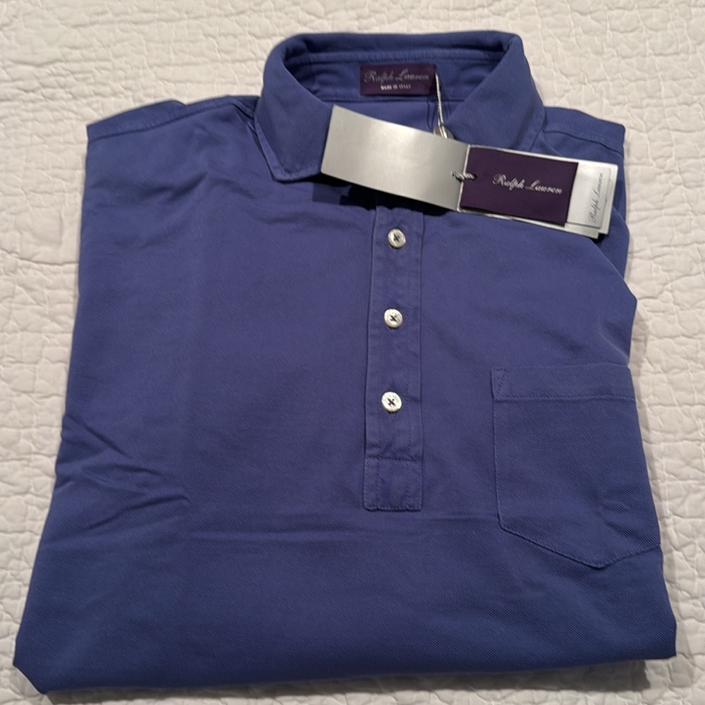 Ralph Lauren Purple Label  Blue Polo Shirt Classic Design